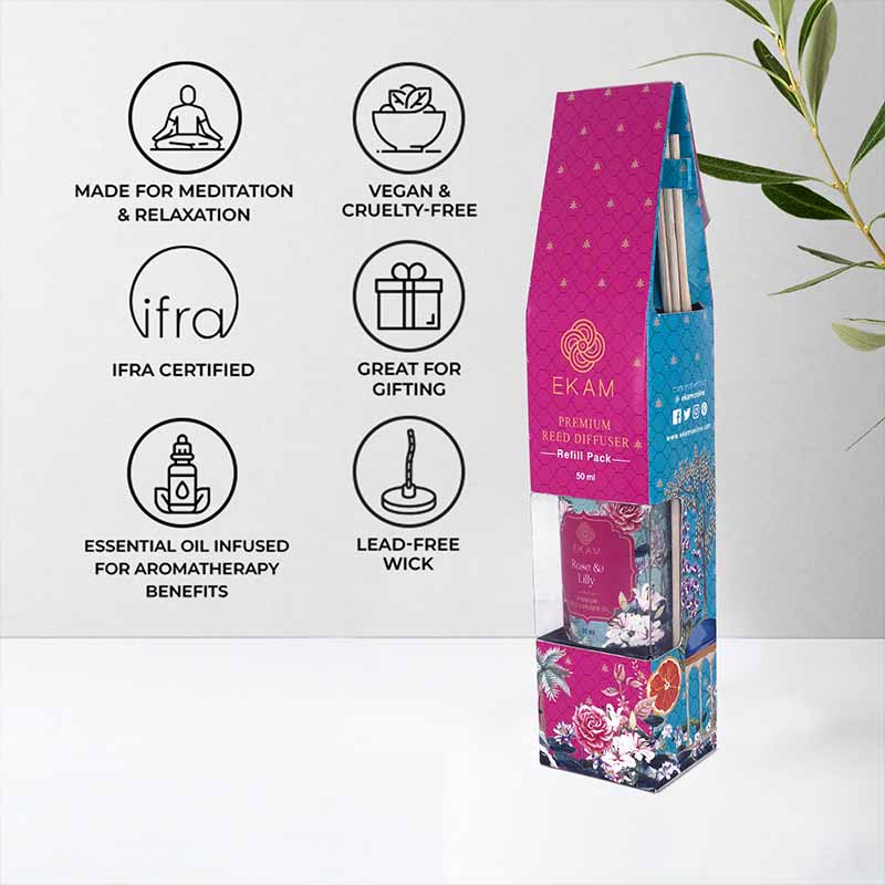 Rose & Lily Reed 50ml Reed Diffuser Refill Gift Box - Image 4
