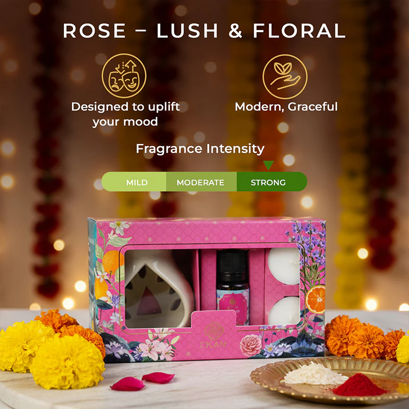 Rose & Lily Ceramic Oil Warmer Gift Set - Image 6