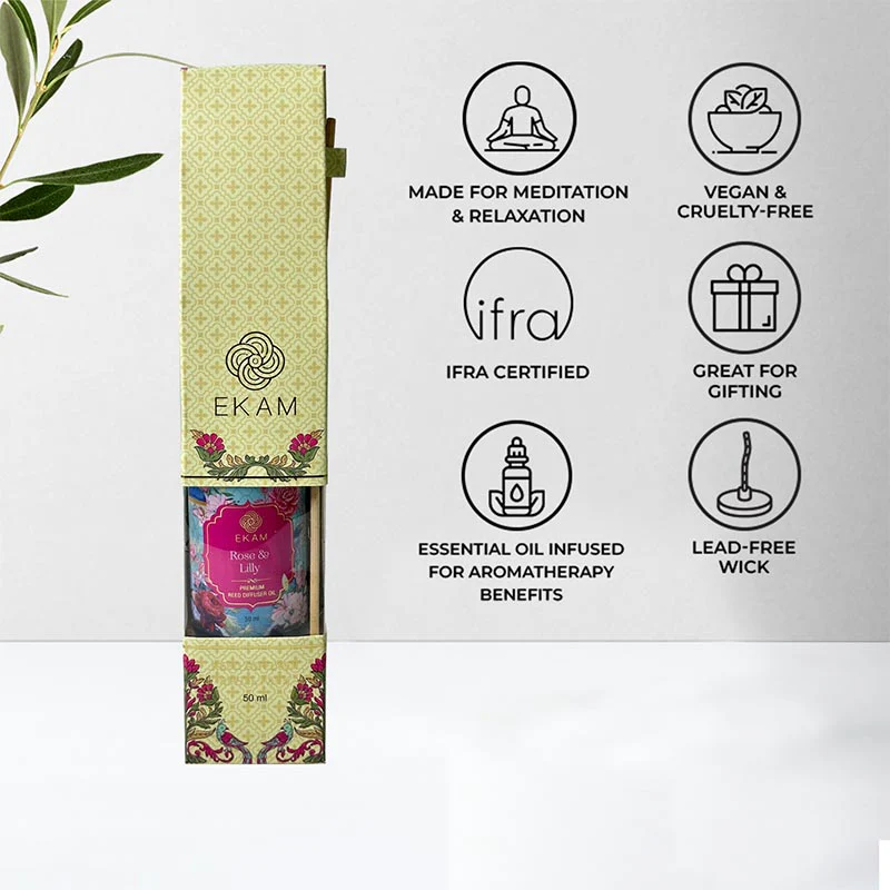 Rose & Lily Reed 50ml Reed Diffuser Refill Oil Gift Box - Image 4