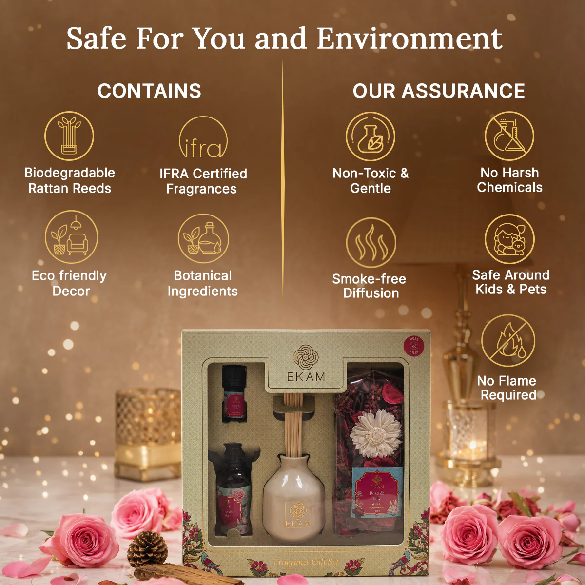 Rose & Lily Reed Diffuser & Potpourri Gift Set - Image 3