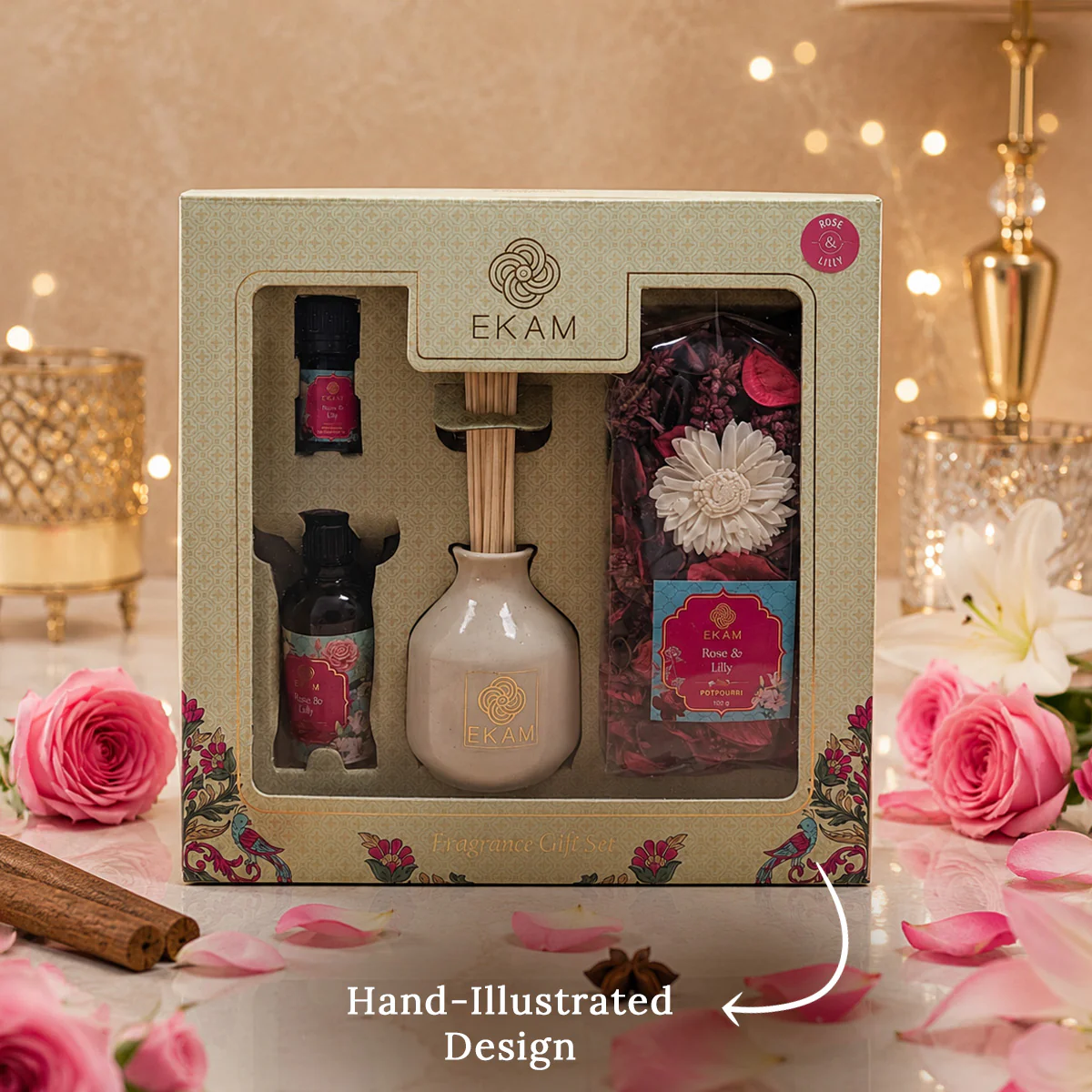 Rose & Lily Reed Diffuser & Potpourri Gift Set - Image 4