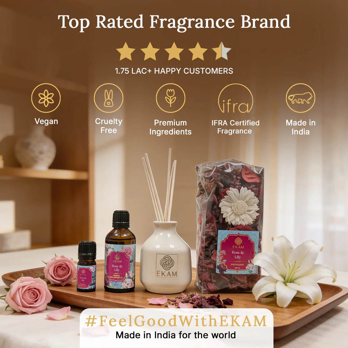 Rose & Lily Reed Diffuser & Potpourri Gift Set - Image 8