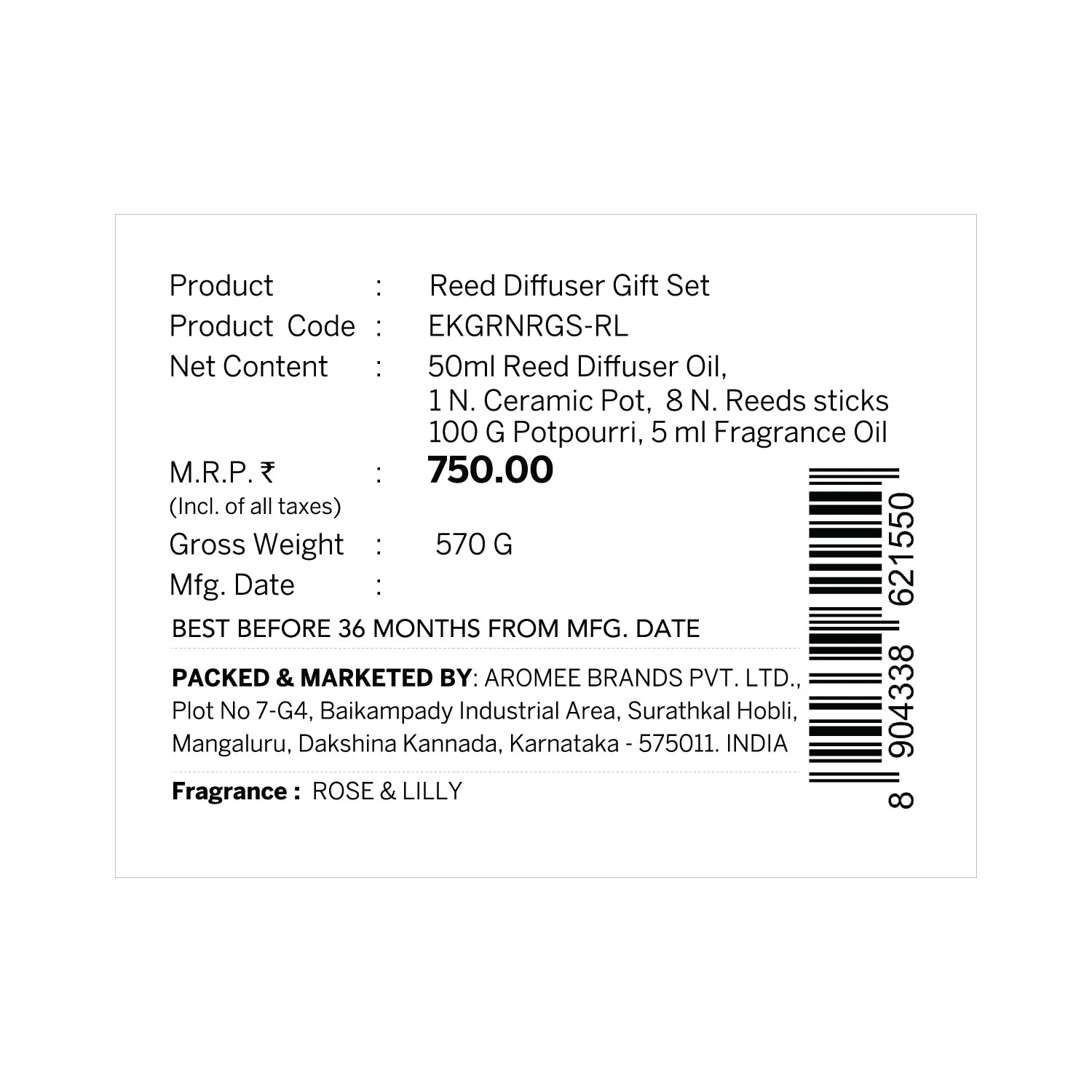 Rose & Lily Reed Diffuser & Potpourri Gift Set - Image 9