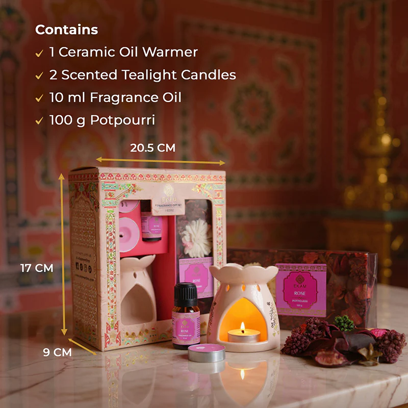 Rose Scented Fragrance Gift Set Box| Festive Pink Haveli Collection, 2025-26 - Image 4