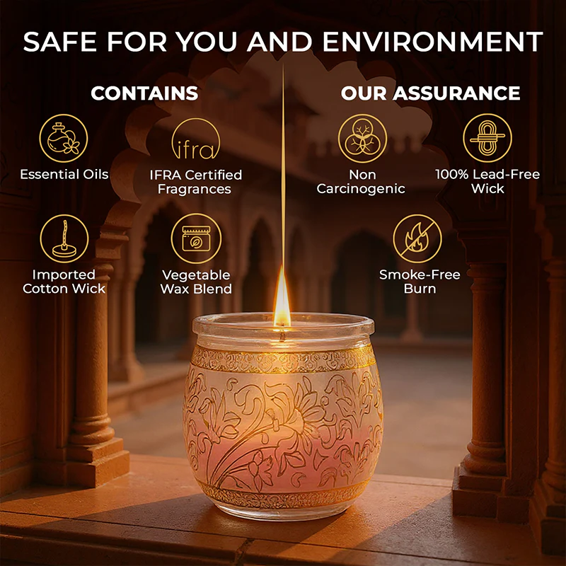 Rose Scented Jar Candle, 28.5 g | Festive Pink Haveli Collection, 2025-26 - Image 7