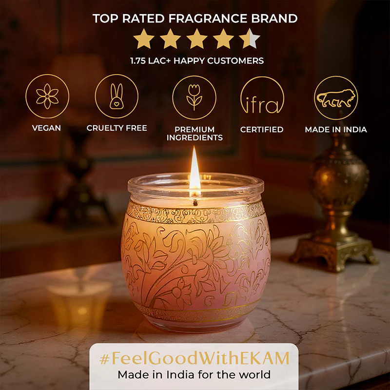 Rose Scented Jar Candle, 28.5 g | Festive Pink Haveli Collection, 2025-26 - Image 8