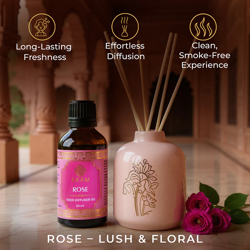 Rose Scented Reed Diffuser Gift Set| Festive Pink Haveli Collection, 2025-26 - Image 5