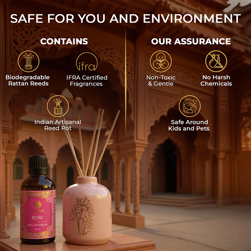 Rose Scented Reed Diffuser Gift Set| Festive Pink Haveli Collection, 2025-26 - Image 7