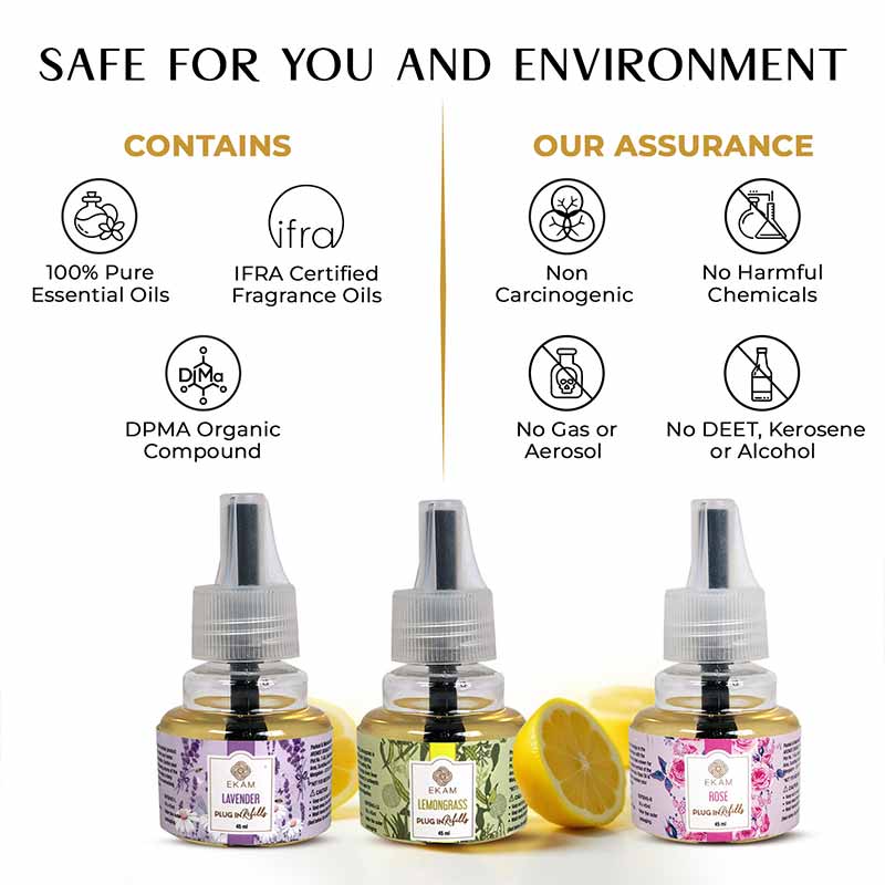 Floral & Citrusy Scented Plugin Air Freshener Refill Pack of 3| 45ml Each - Image 3