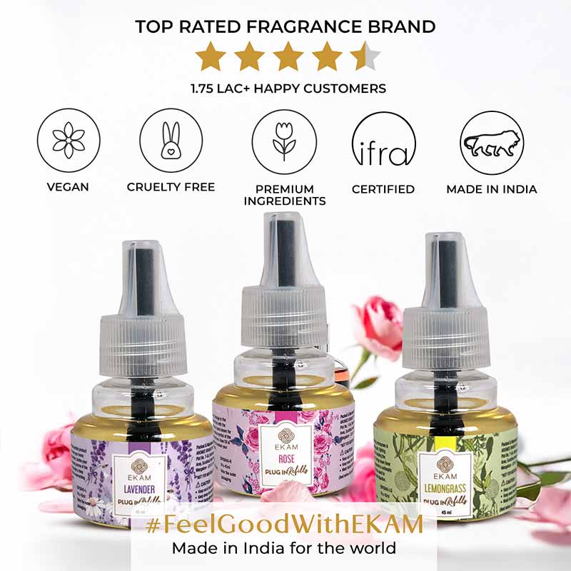 Floral & Citrusy Scented Plugin Air Freshener Refill Pack of 3| 45ml Each - Image 6