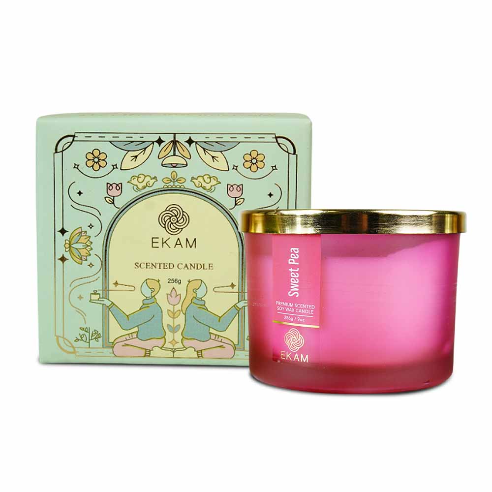 Sweet Pea 3 Wick Scented Candle - Image 3