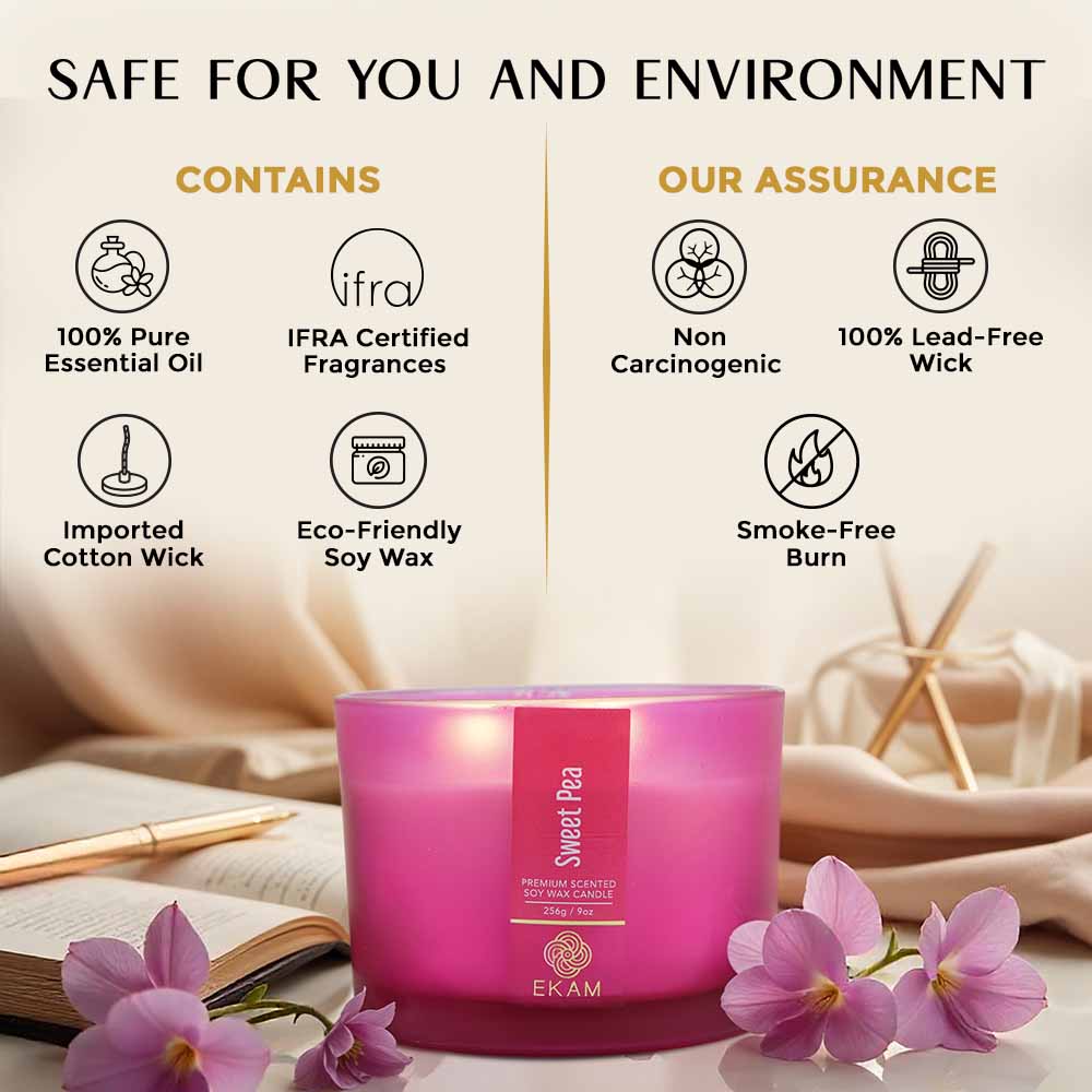 Sweet Pea 3 Wick Scented Candle - Image 7