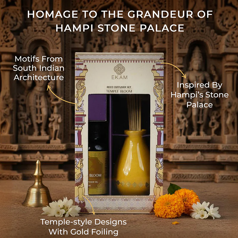 Temple Bloom Reed Diffuser Gift Set| Festive Stone Palace Collection, 2025-26 - Image 4