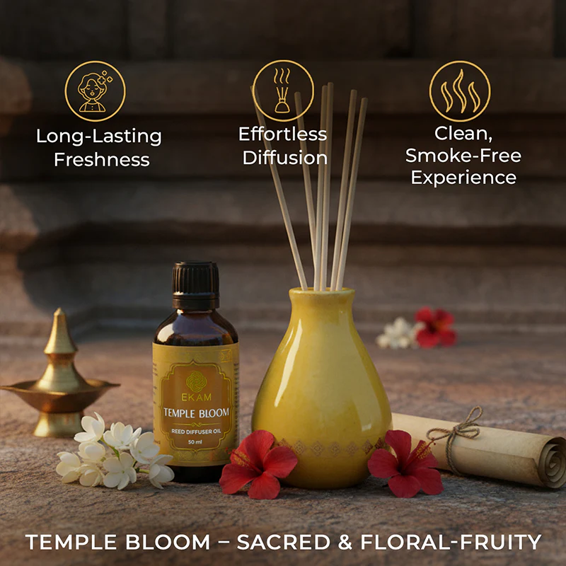 Temple Bloom Reed Diffuser Gift Set| Festive Stone Palace Collection, 2025-26 - Image 5