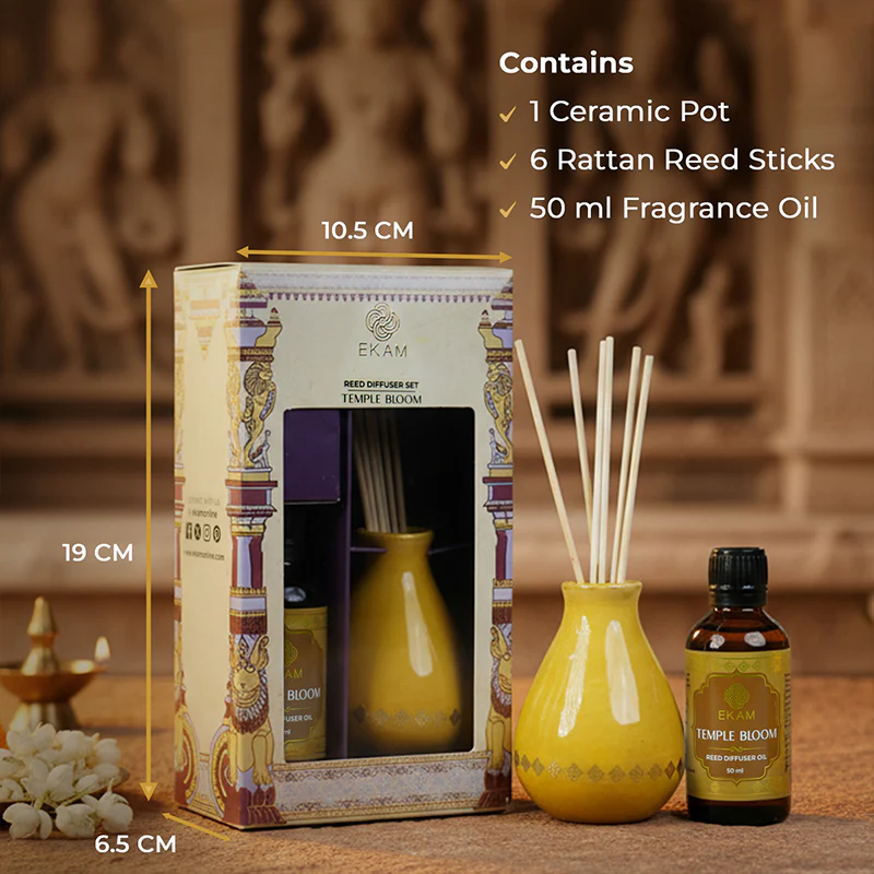 Temple Bloom Reed Diffuser Gift Set| Festive Stone Palace Collection, 2025-26 - Image 6