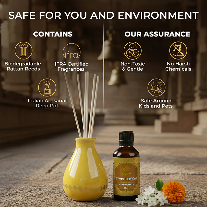 Temple Bloom Reed Diffuser Gift Set| Festive Stone Palace Collection, 2025-26 - Image 7