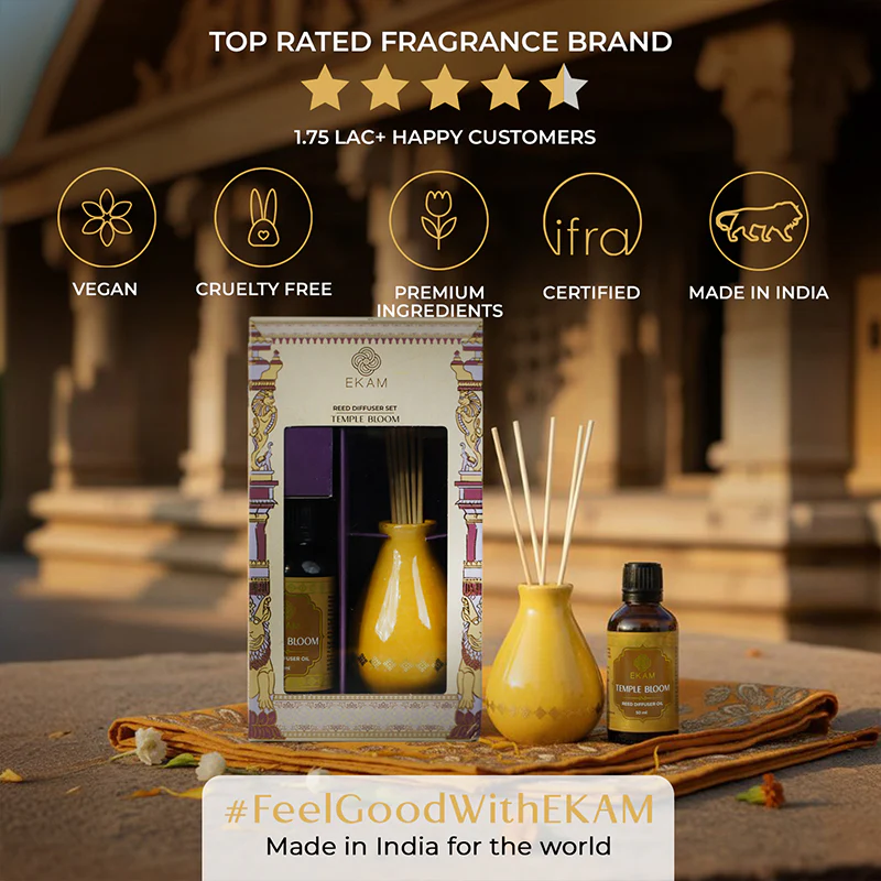 Temple Bloom Reed Diffuser Gift Set| Festive Stone Palace Collection, 2025-26 - Image 8