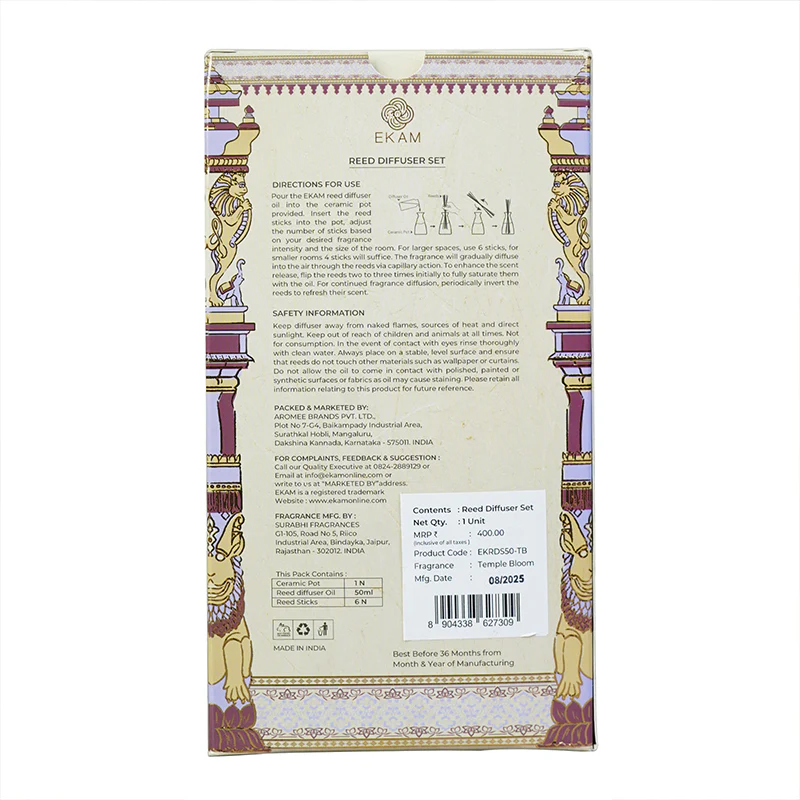 Temple Bloom Reed Diffuser Gift Set| Festive Stone Palace Collection, 2025-26 - Image 9