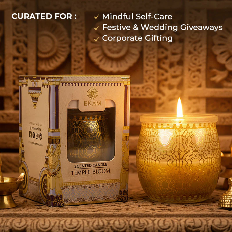 Temple Bloom Scented Jar Candle, 28.5 g | Festive Stone Palace Collection, 2025-26 - Image 3