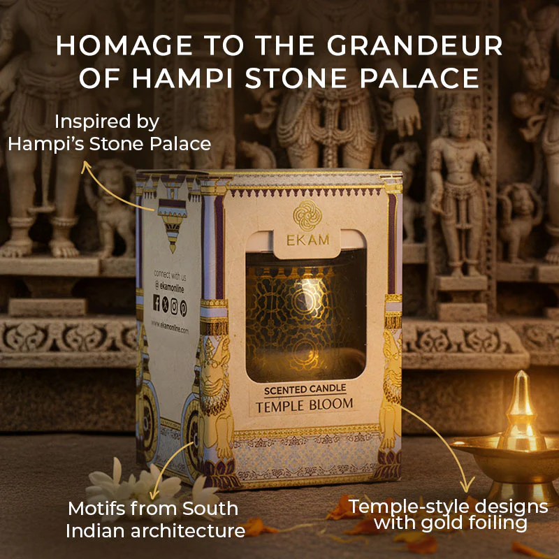 Temple Bloom Scented Jar Candle, 28.5 g | Festive Stone Palace Collection, 2025-26 - Image 4