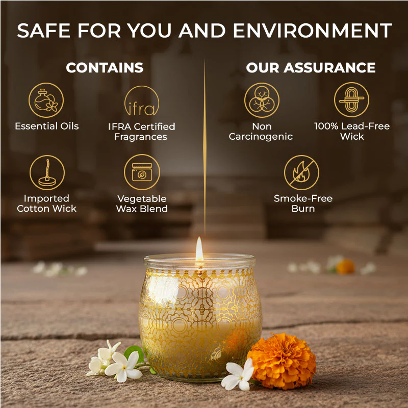 Temple Bloom Scented Jar Candle, 28.5 g | Festive Stone Palace Collection, 2025-26 - Image 7