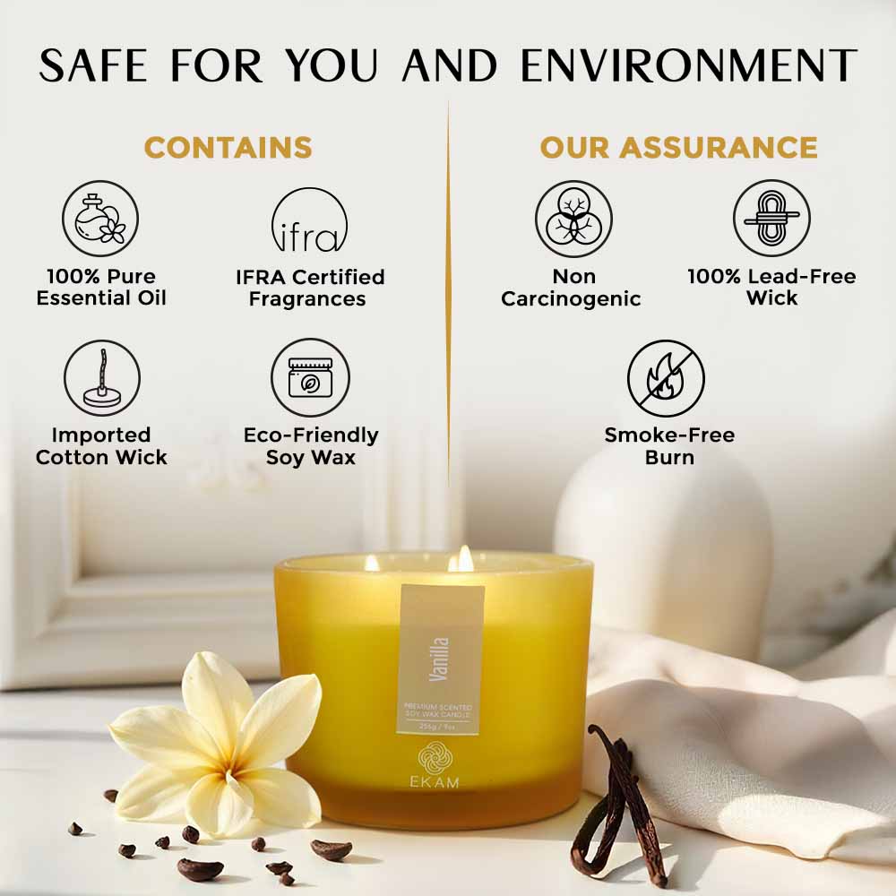 Vanilla 3 Wick Scented Candle - Image 7