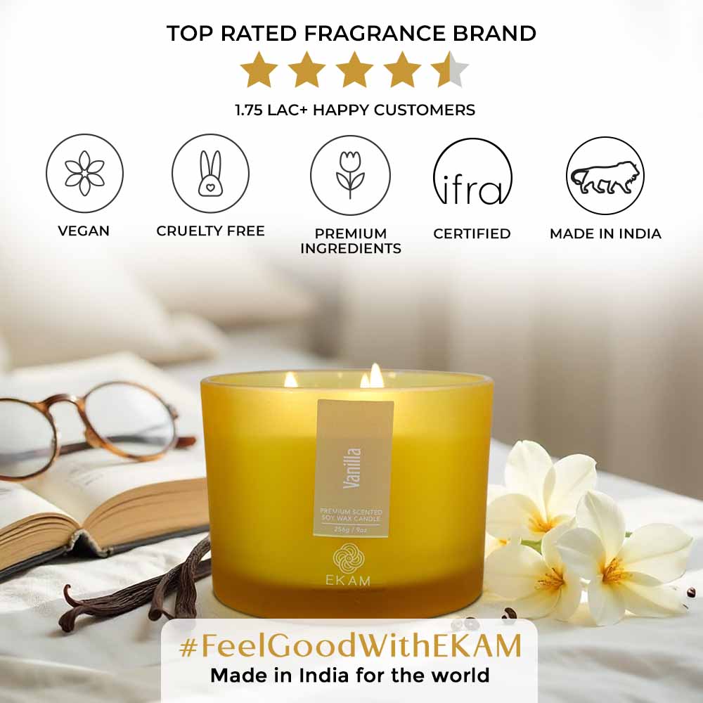 Vanilla 3 Wick Scented Candle - Image 9