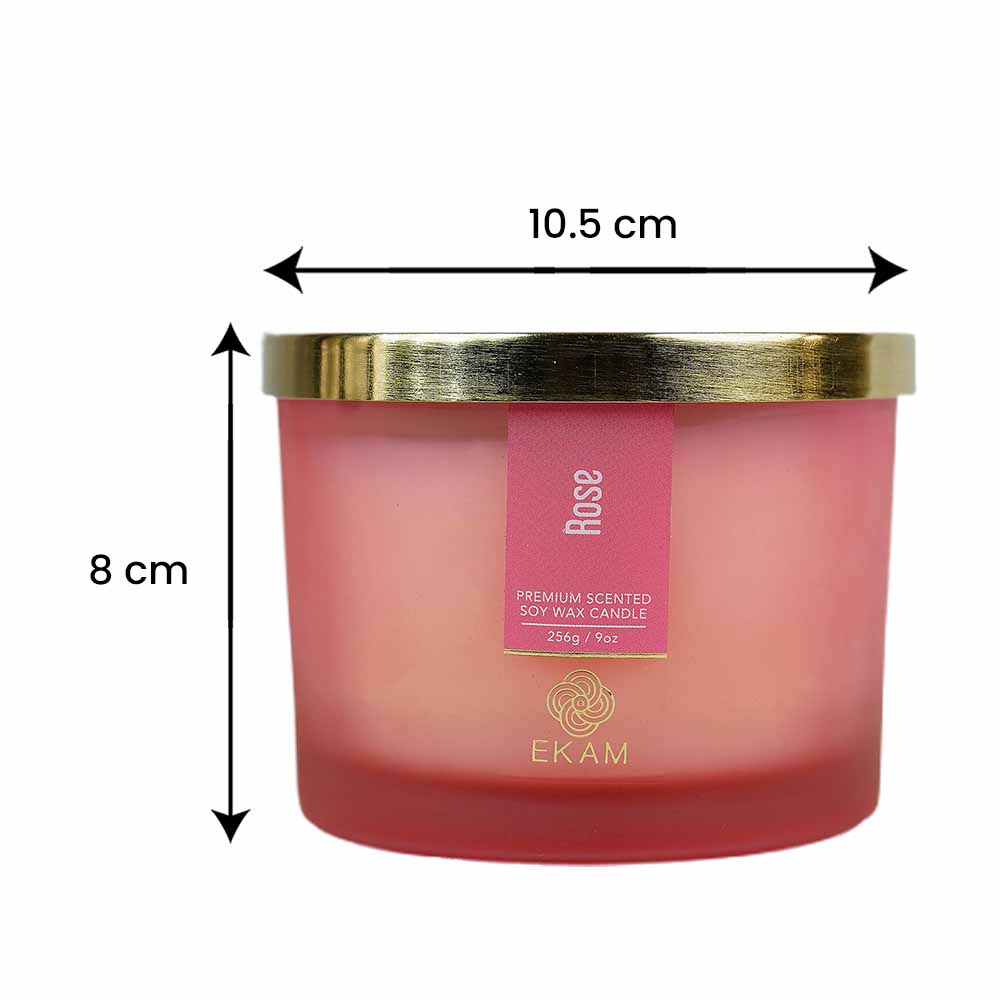 Rose 3 Wick Scented Candle - Image 10