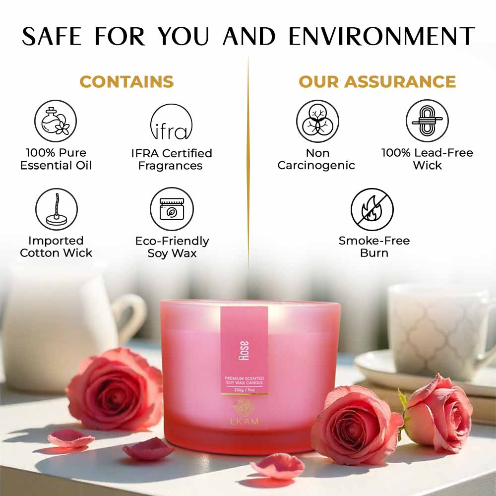 Rose 3 Wick Scented Candle - Image 7