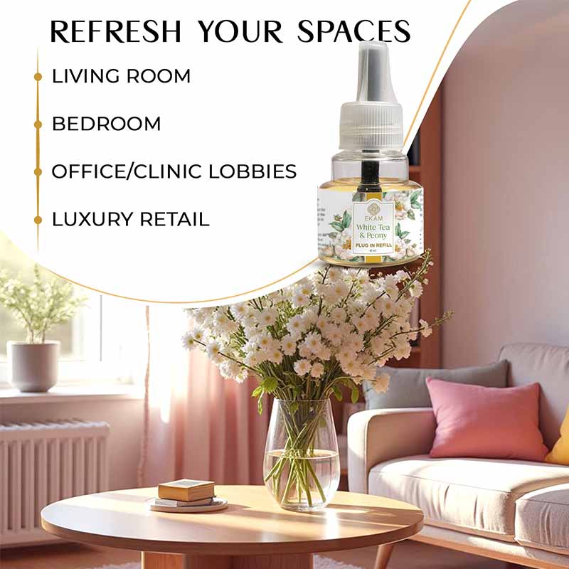 White Tea & Peony Scented Plug In Air Freshener Kit - Image 7