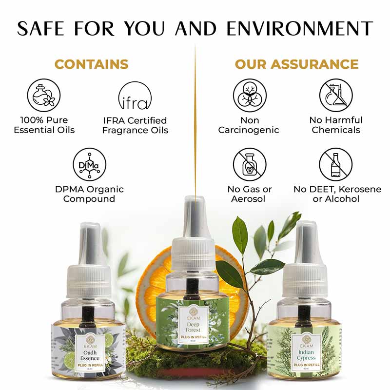 Woody Scented Plugin Air Freshener Refill Pack of 3| 45ml Each - Image 3