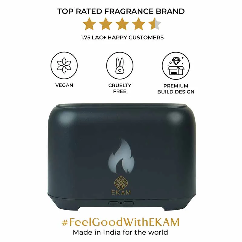 YX 1807 Dark Grey Wooden Flame Aroma Diffuser - Image 5