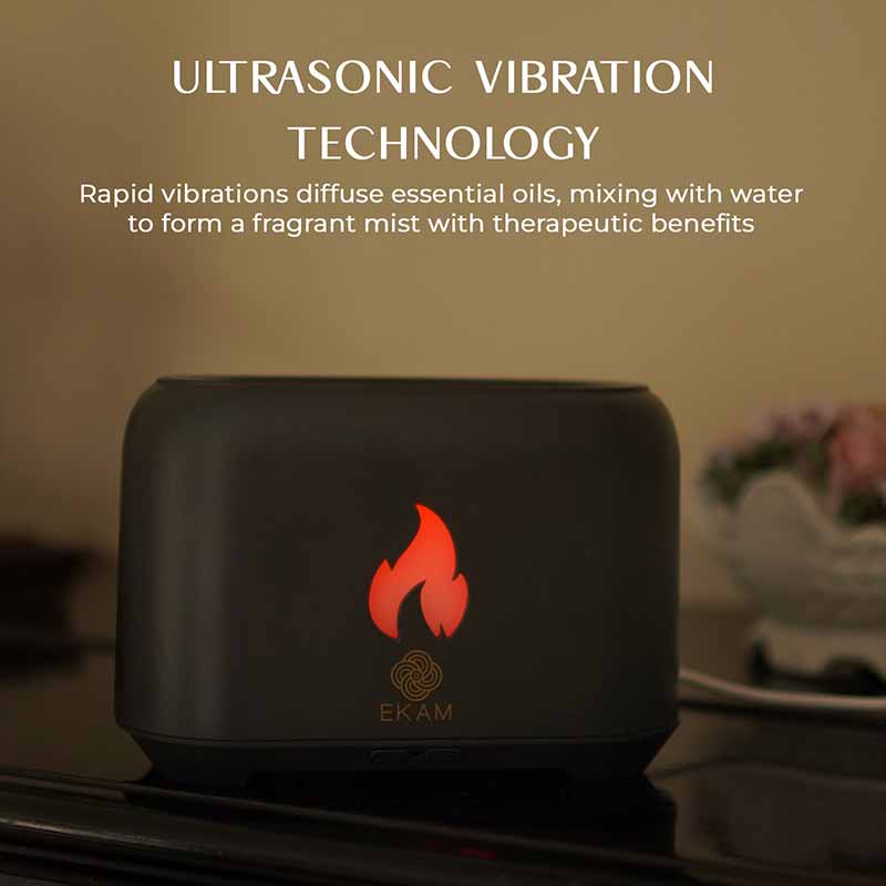 YX 1807 Dark Grey Wooden Flame Aroma Diffuser - Image 8