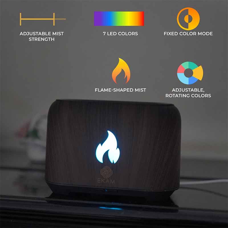 YX 1807 Dark Wood Flame Aroma Diffuser - Image 6