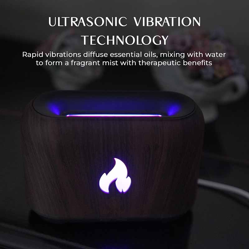 YX 1807 Dark Wood Flame Aroma Diffuser - Image 8