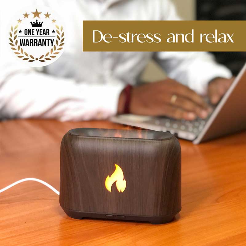 YX 1807 Dark Wood Flame Aroma Diffuser - Image 3